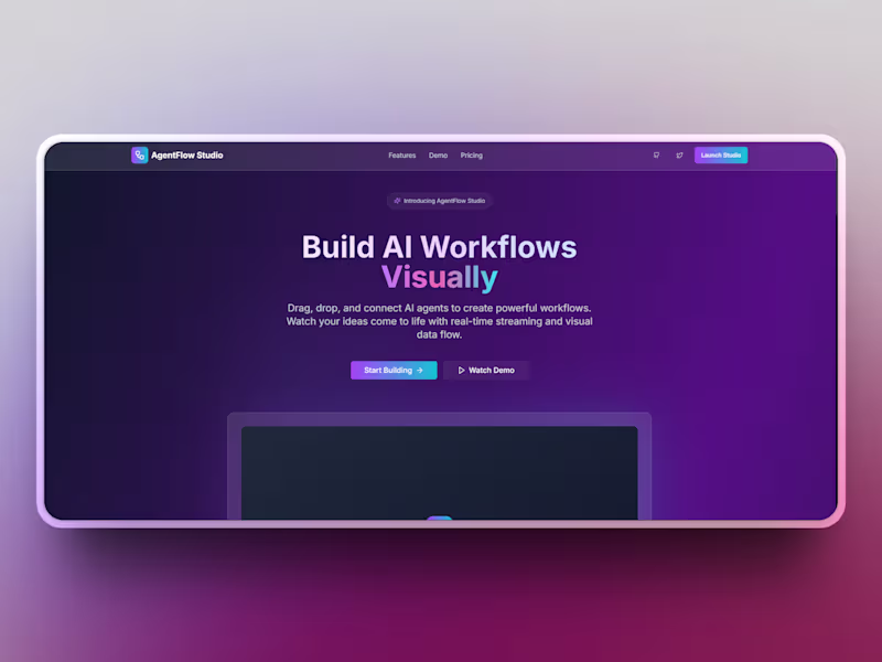 Cover image for AgentFlow Studio - Build AI Workflows Visually