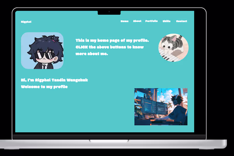 Cover image for a personal portfolio developed using figma.