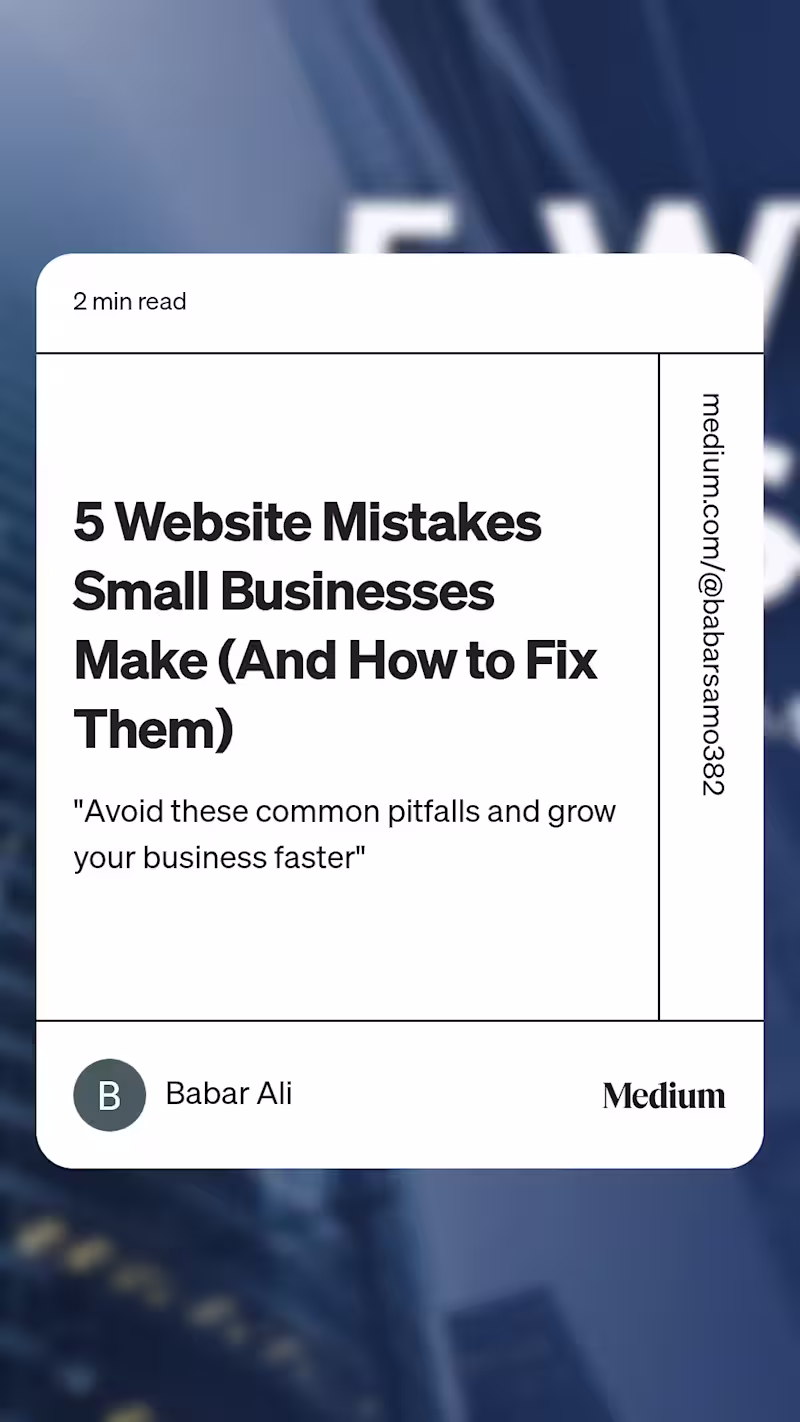 Cover image for 5 Website Mistakes Small Businesses