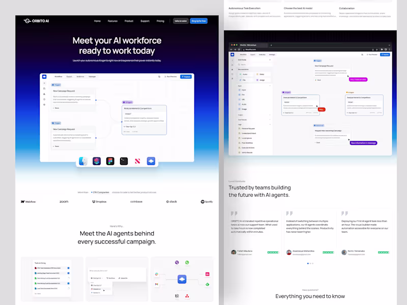 Cover image for SaaS AI Agent Platform Landing Page Design