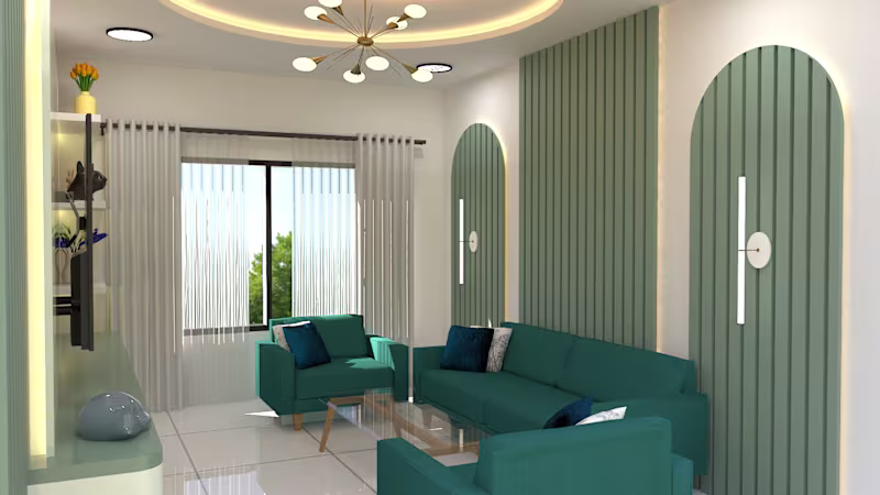 Cover image for I will design a modern living room with 3D visualization.