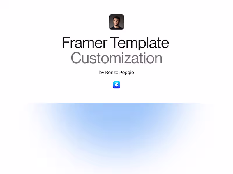 Cover image for Framer Template Customization