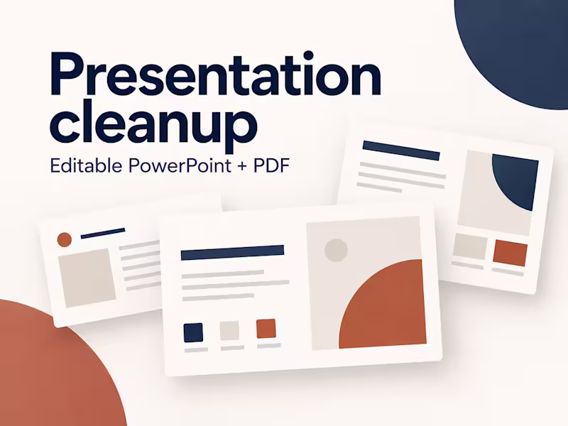 Cover image for Business presentation cleanup: PowerPoint and PDF