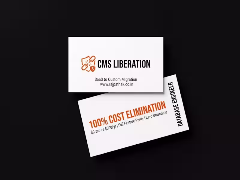 Cover image for Custom CMS Dashboard Migration – SaaS Dependency