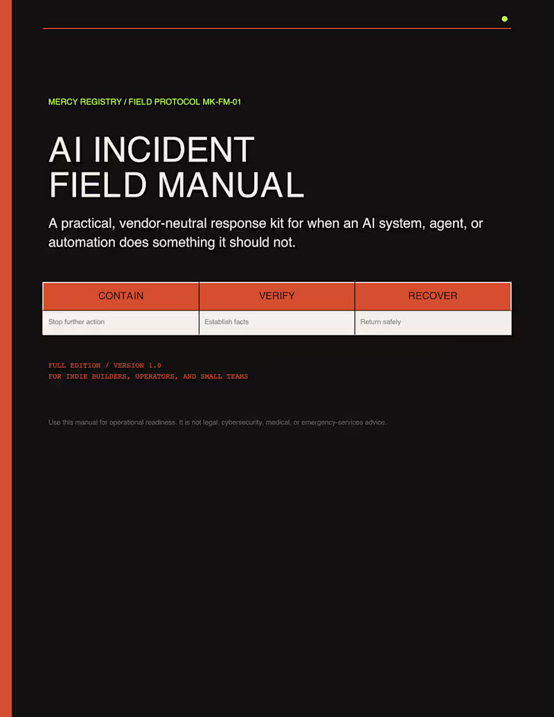 Cover image for AI Incident Field Manual —