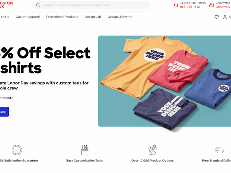 Cover image for CustomInk — UX Lead, Mobile-First E-Commerce & Design Lab