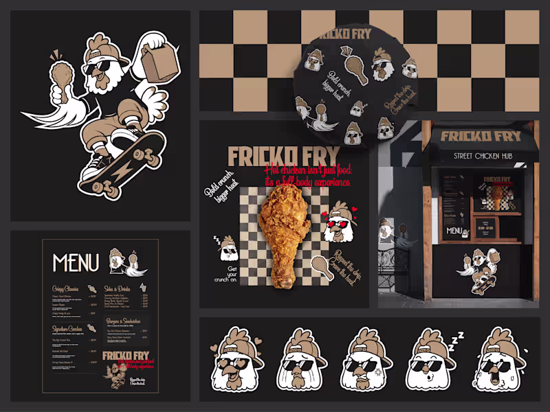 Cover image for Fricko Fry – Street Chicken Hub Visual Identity