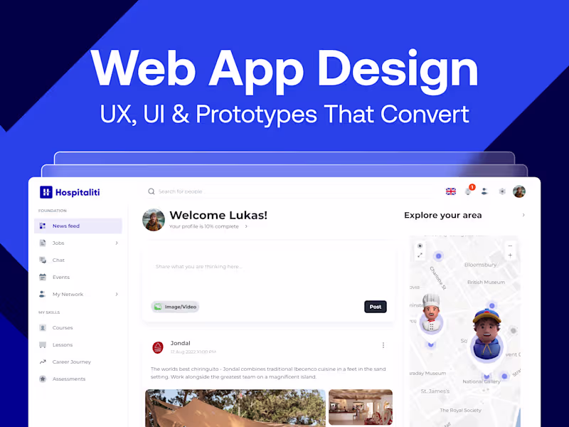 Cover image for Web App Design / UX, UI & Prototypes That Convert