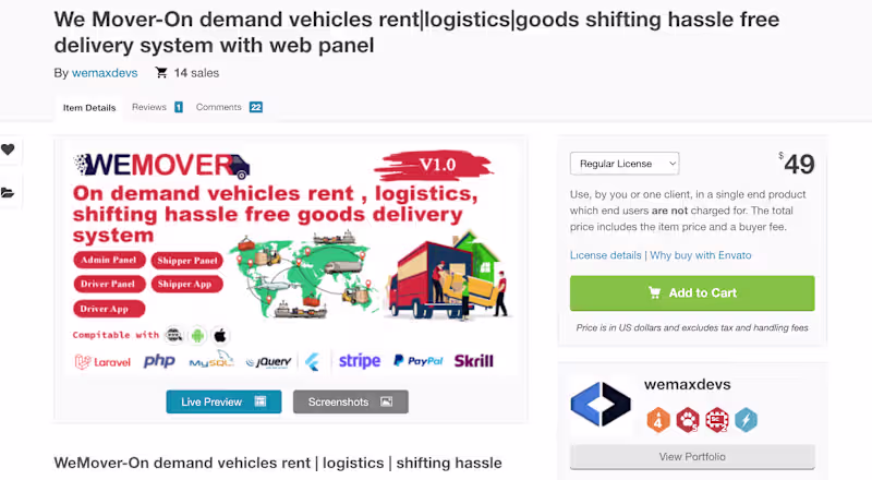 Cover image for Shipper and driver parcel-delivery apps