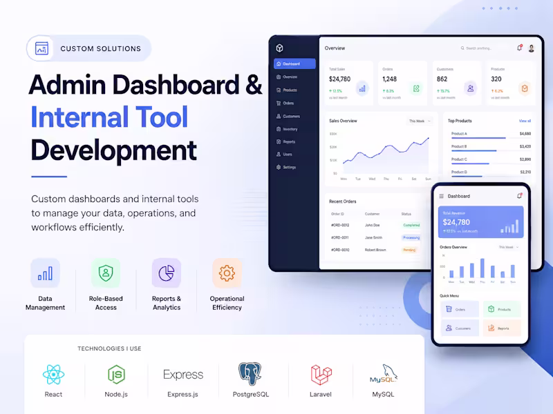 Cover image for Admin Dashboard & Internal Tool Development
