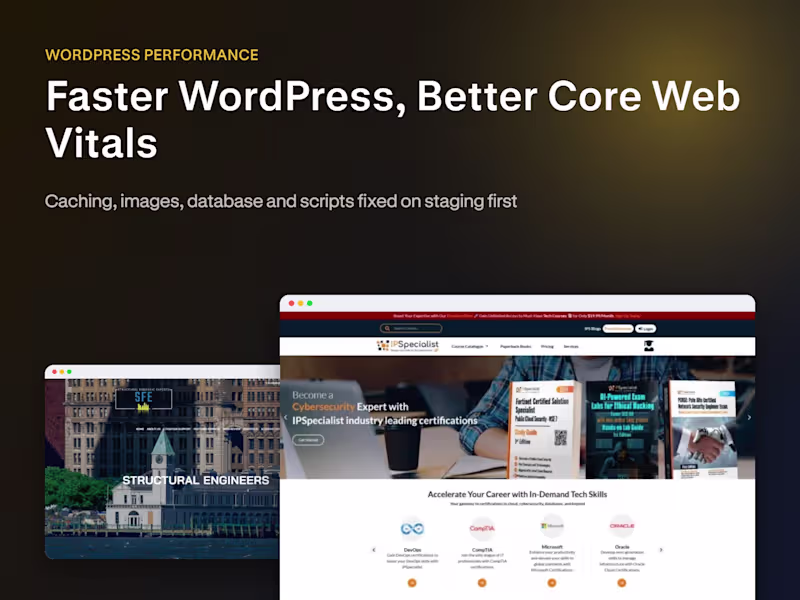 Cover image for WordPress Speed Optimization & Core Web Vitals Fix