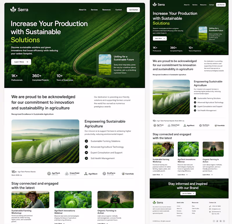 Cover image for Serra – Sustainable Agriculture Landing