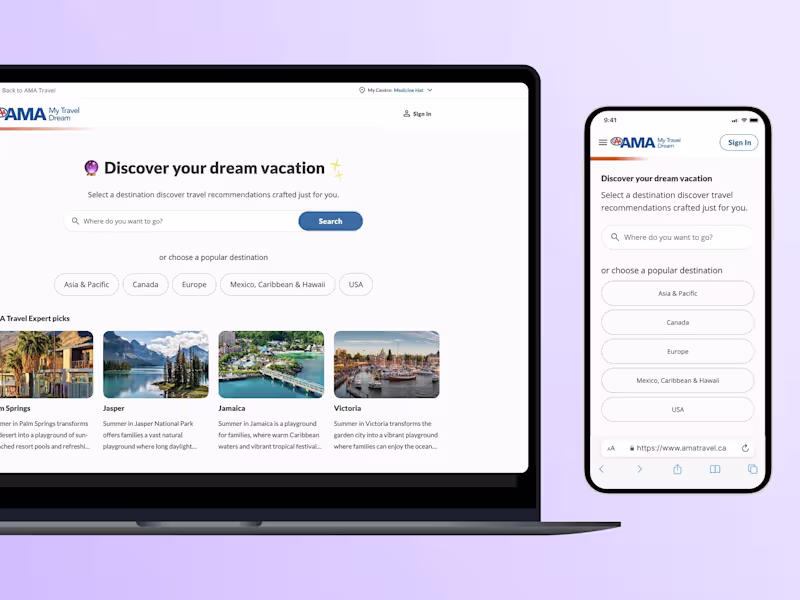 Cover image for Simplifying trip planning experience for 1 million AMA members