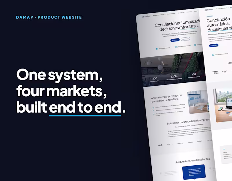Cover image for DaMap · Fintech SaaS Website | UX & Product Design