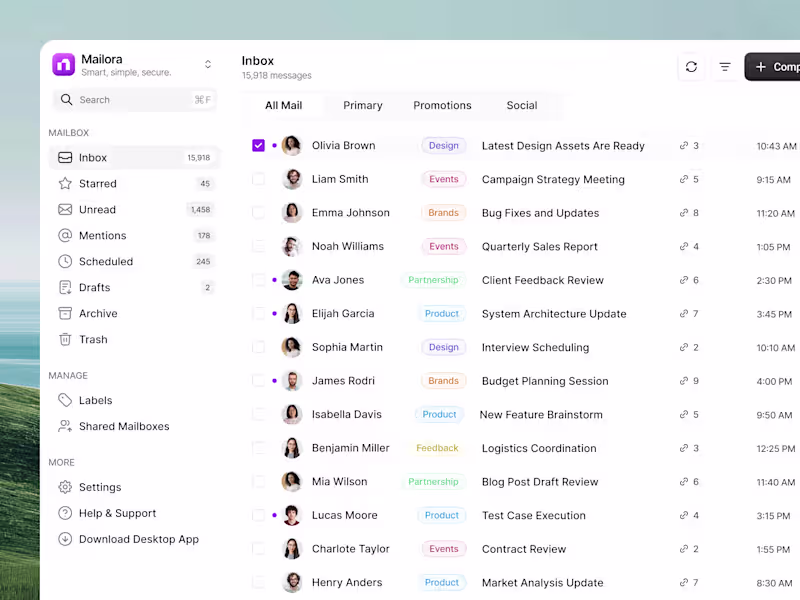 Cover image for Mailora Email Dashboard Design