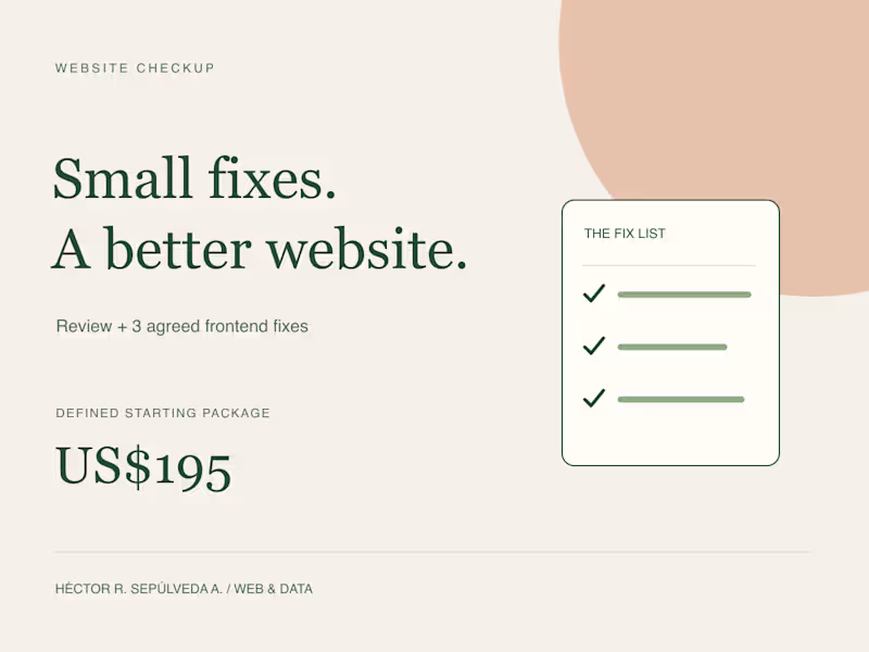 Cover image for Website Checkup & Three Focused Frontend Fixes