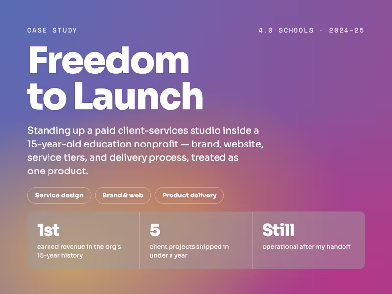 Cover image for Freedom to Launch: Venture Studio Brand & Website