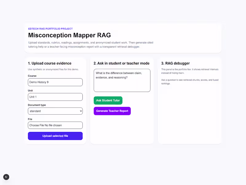 Cover image for Misconception Mapper RAG is an