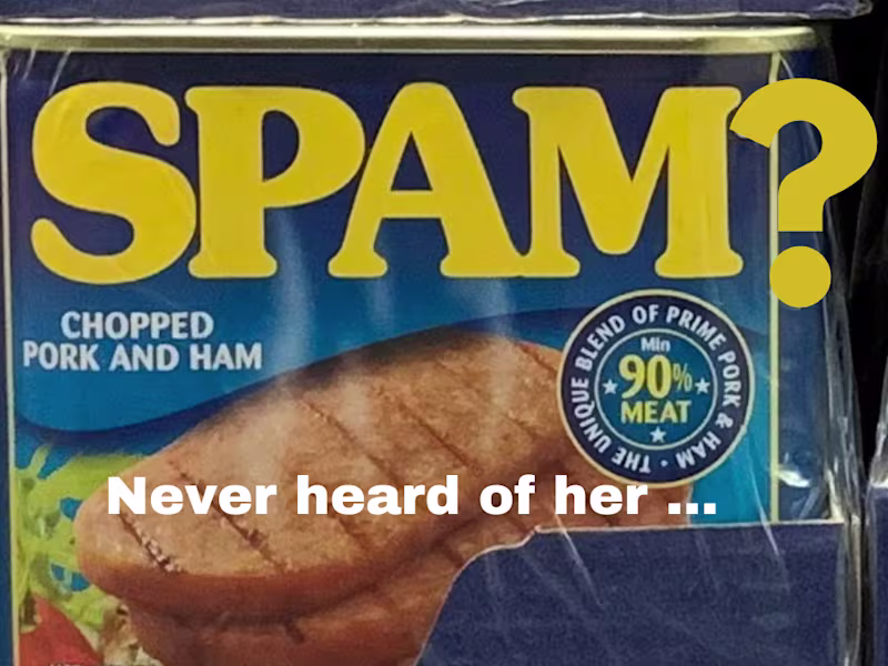 Cover image for Spam? Never heard of her. (emails)