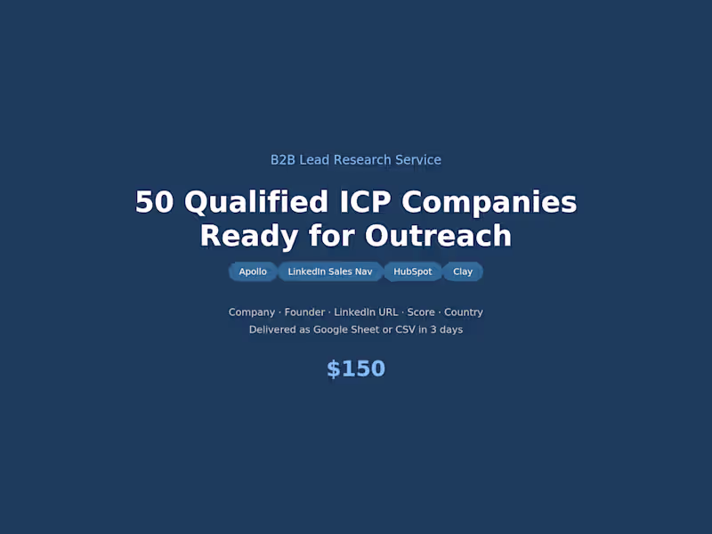 Cover image for CP Lead List - 50 Qualified B2B SaaS Companies