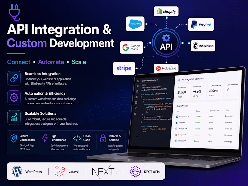 Cover image for 🔌 API Integration & Custom Feature Development