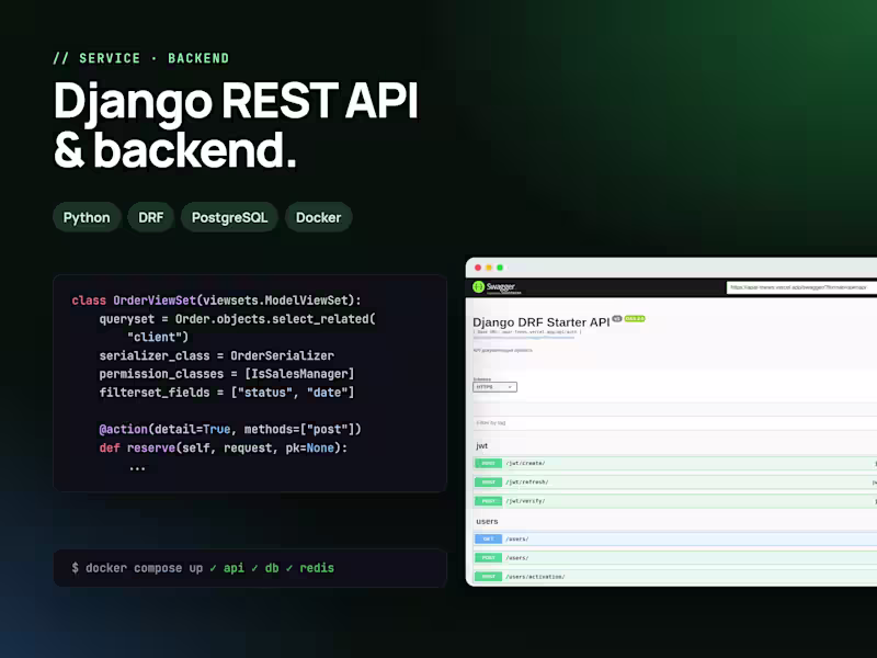 Cover image for Django REST API & backend development