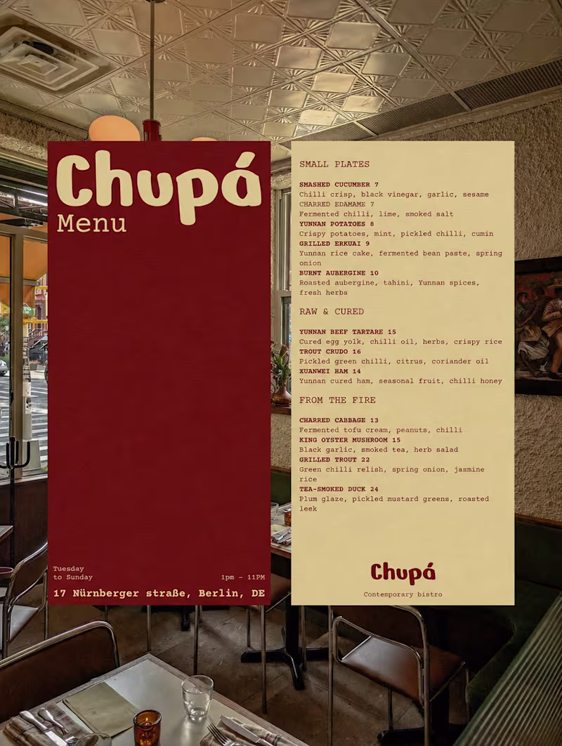 Cover image for Chupá contemporary Yunnan bistro branding work