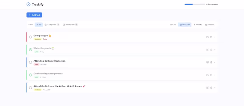 Cover image for Trackify - A Simple Task Tracker App