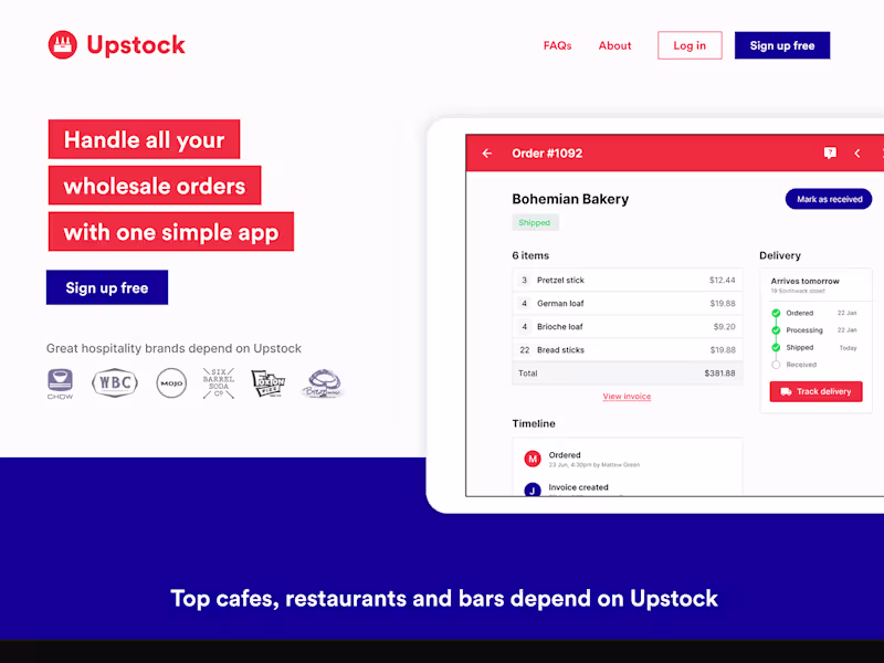 Cover image for Upstock | SaaS Startup | Webflow Website Design + Build