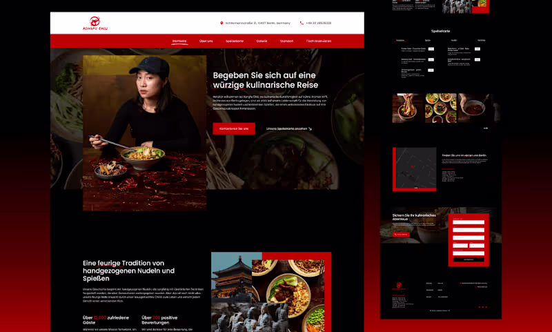 Cover image for Kongfu Chilli — Restaurant Website Design