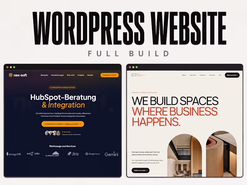 Cover image for WordPress Website — Custom Design + Full Build