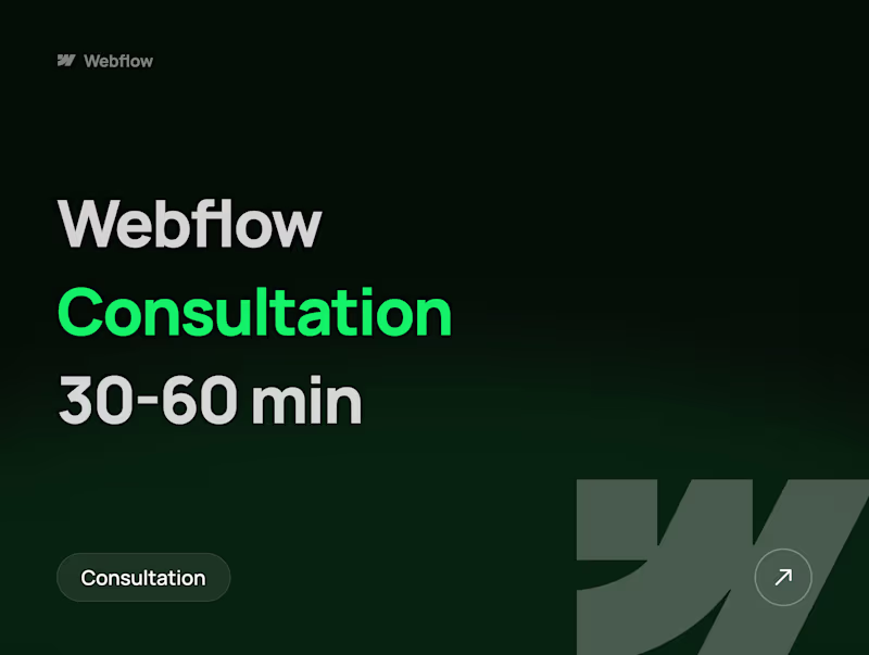 Cover image for Webflow Consultation 30-60 min
