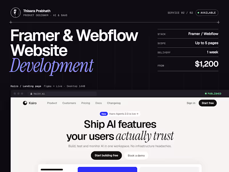 Cover image for Framer & Webflow Development: Figma to Live Website