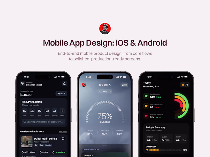 Cover image for Mobile App Design, iOS and Android