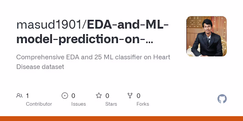Cover image for Comprehensive Data Analysis and Machine Learning on Heart Dise..