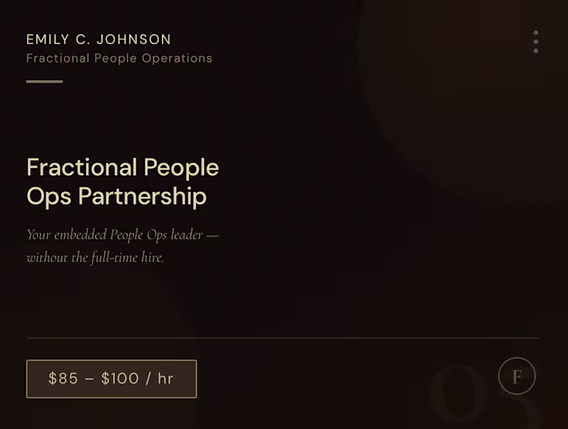 Cover image for Fractional People Ops Partnership