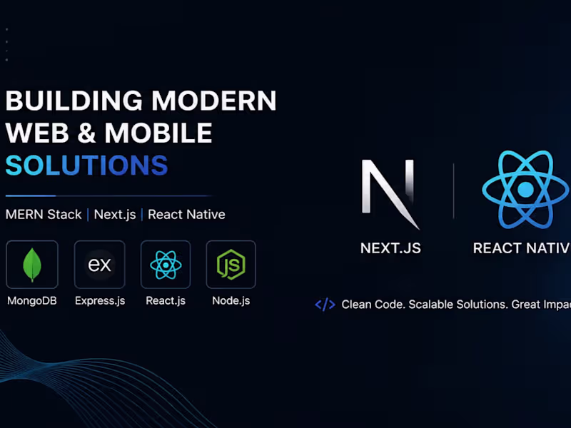 Cover image for MERN Stack || Next Js Developer || React Native Developer