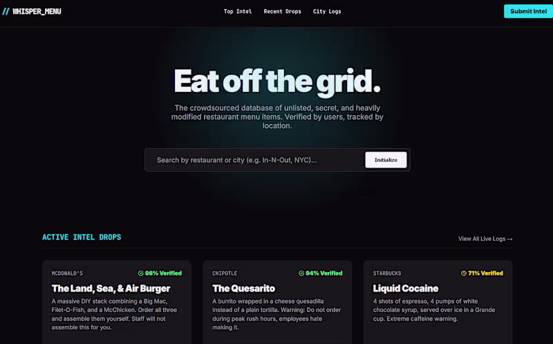 Cover image for Secret Menu Concept- to log