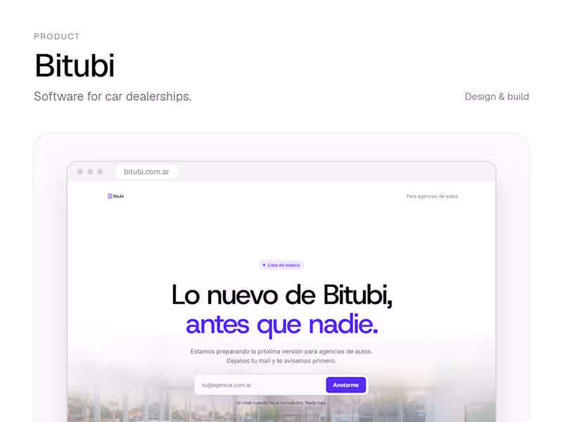 Cover image for Bitubi: a B2B network for car dealerships