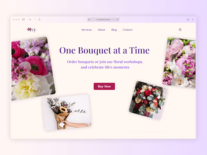 Cover image for Ivy - website template for flower stores