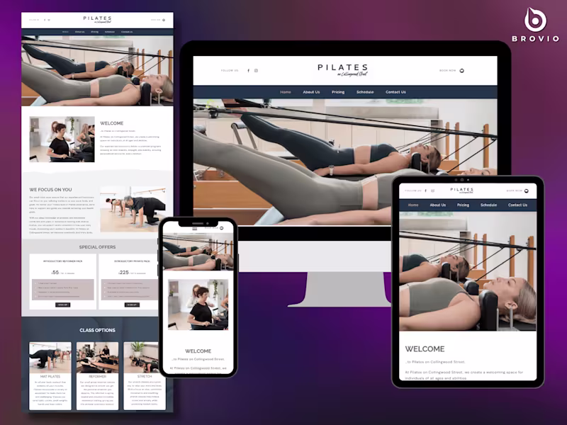 Cover image for Streamlined Studio Scheduling Website for Pilates on Collingwood