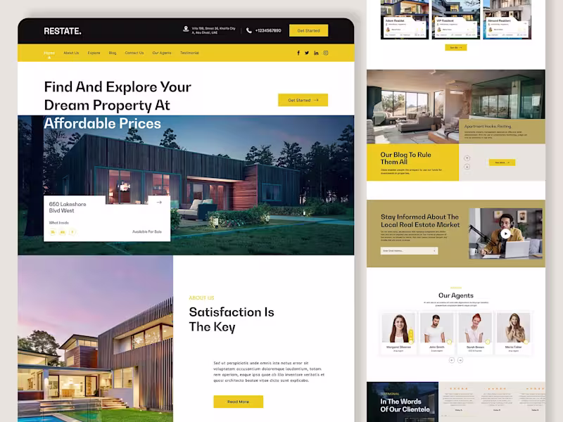 Cover image for Restate - Real Estate Website.

Hello, 
Hope