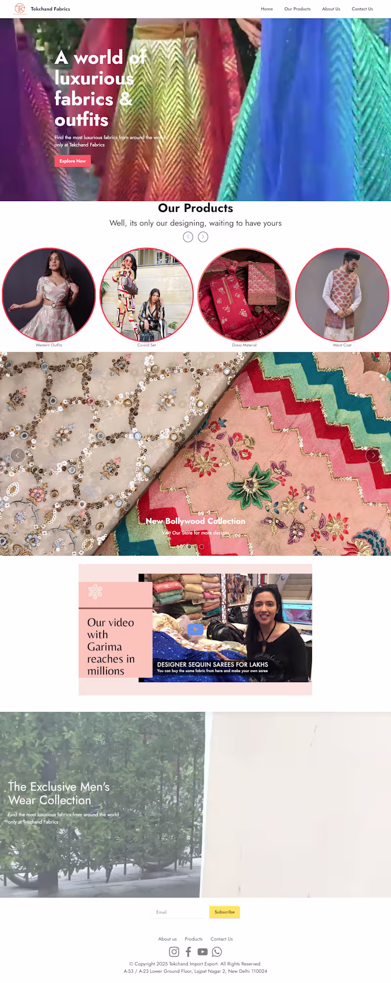 Cover image for Tekchand Fabrics Landing Pages Website