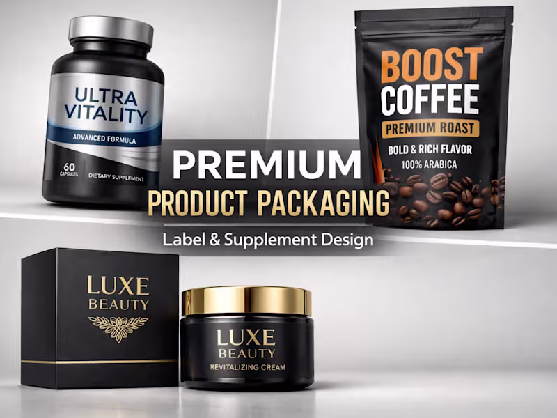 Cover image for I will design product label, supplement, product package design