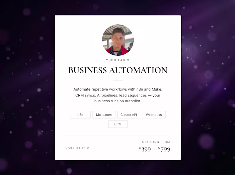 Cover image for Business Automation (n8n & Make)