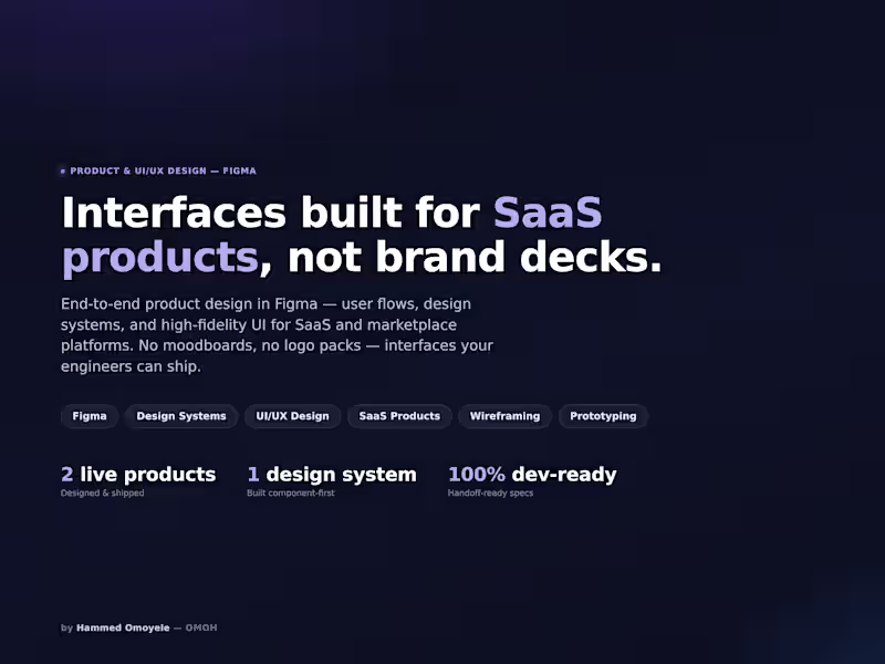 Cover image for Product Design, UI & UX Design for SaaS using Figma