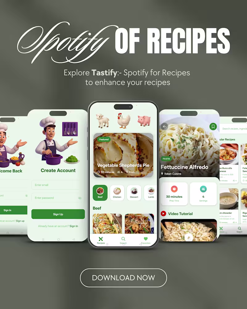 Cover image for Project Title: Tastify - Spotify for Recipes Description: "W...
