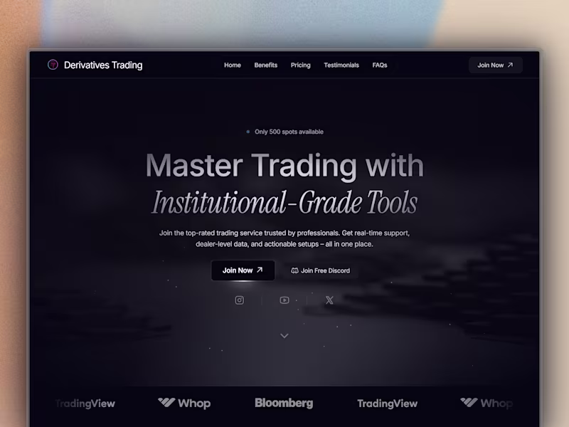 Cover image for Derivatives Trading | Crypto Multi Page Website in Framer