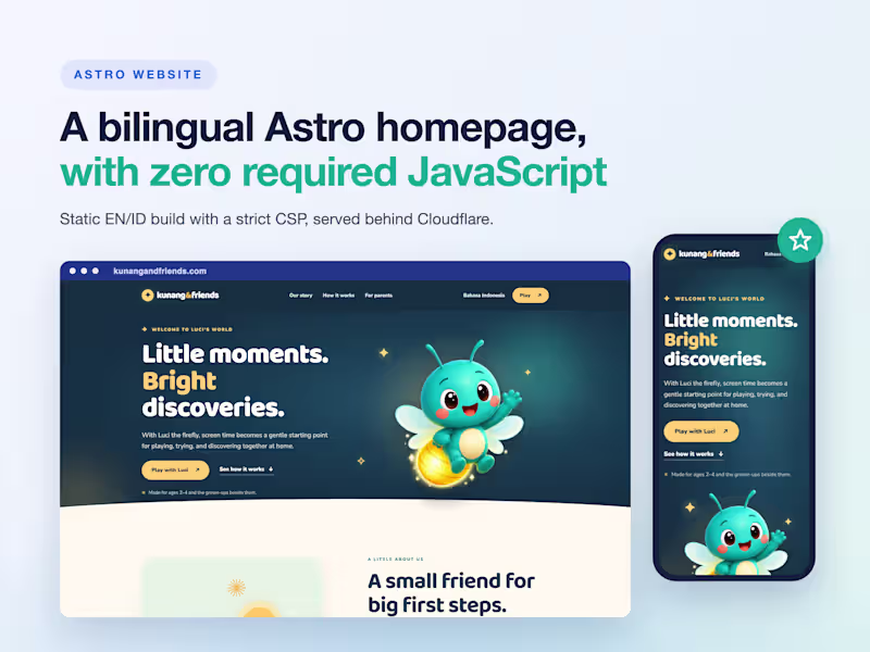 Cover image for Bilingual Astro Homepage for a Kids' Learning Brand