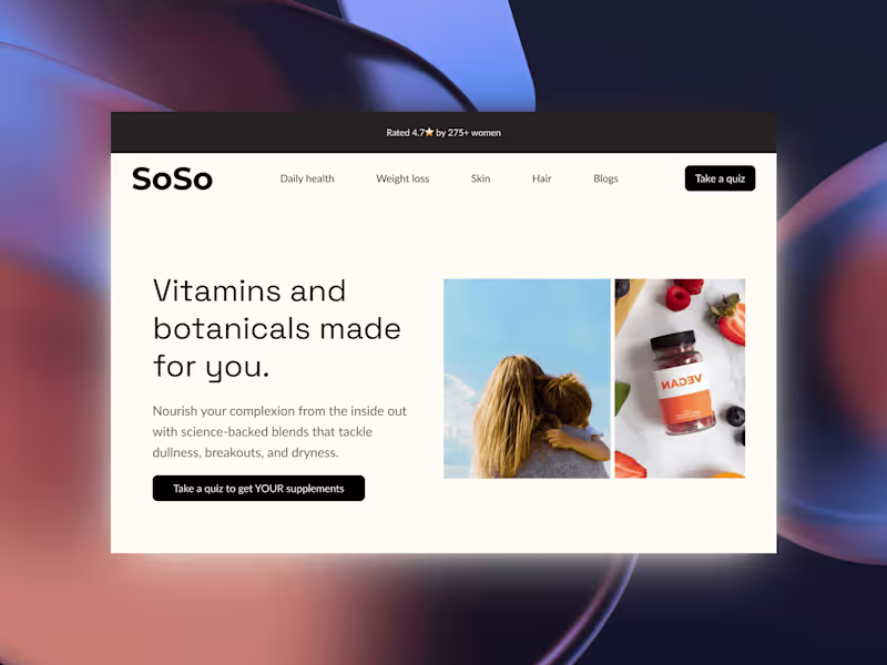 Cover image for SoSo Landing Page – Design, Copy, & Build in 48 hrs
